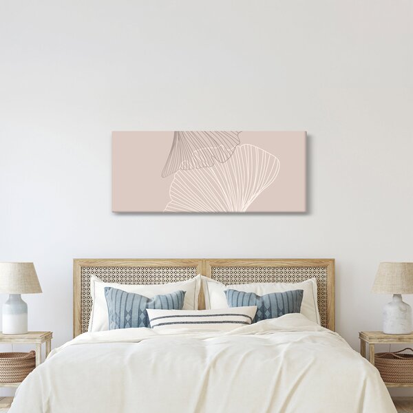 Kép - Bézs színű levelek N⁰2 (120x50 cm)