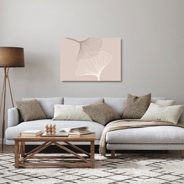 Üveg kép - Bézs színű levelek N⁰2 (70x50 cm)
