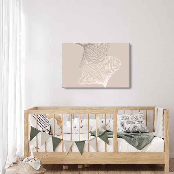 Kép - Bézs színű levelek N⁰2 (90x60 cm)