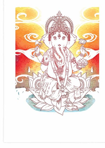 Poszter paszportuval Hindu Ganesha