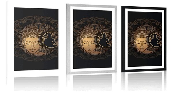 Poszter paszportuval harmonikus Buddha