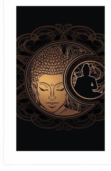 Poszter paszportuval harmonikus Buddha