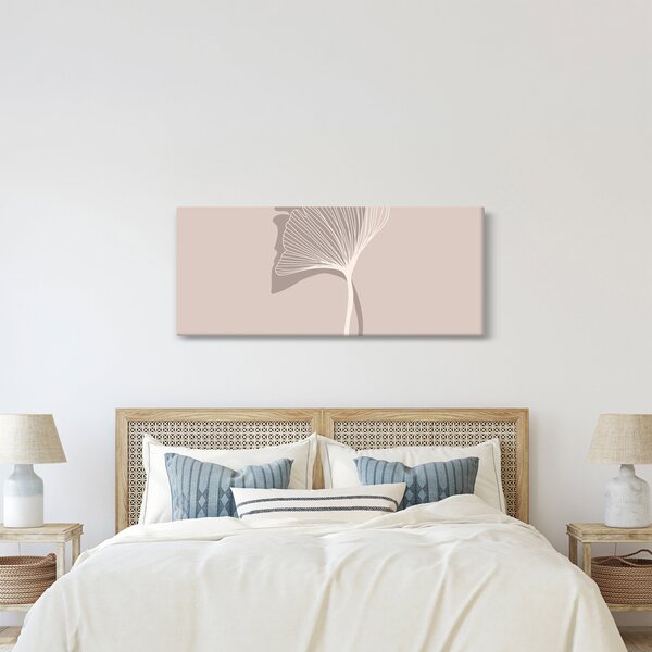 Kép - Bézs színű levelek N⁰4 (120x50 cm)