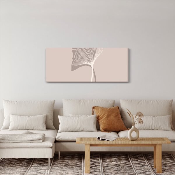 Kép - Bézs színű levelek N⁰4 (120x50 cm)