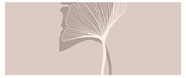 Kép - Bézs színű levelek N⁰4 (120x50 cm)
