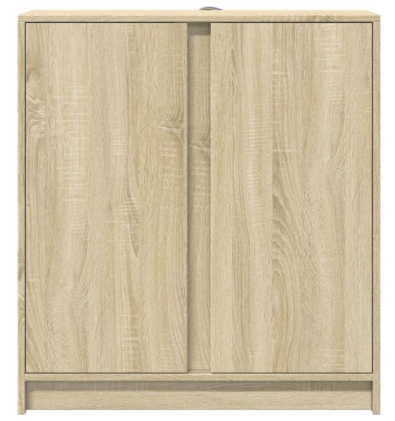 Sonoma tölgy szerelt fa tálalószekrény LED-del 77 x 34 x 85 cm