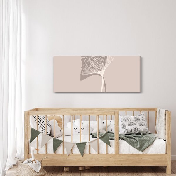 Kép - Bézs színű levelek N⁰4 (120x50 cm)