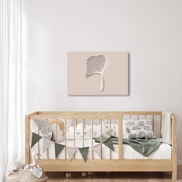 Kép - Bézs színű levelek N⁰4 (70x50 cm)
