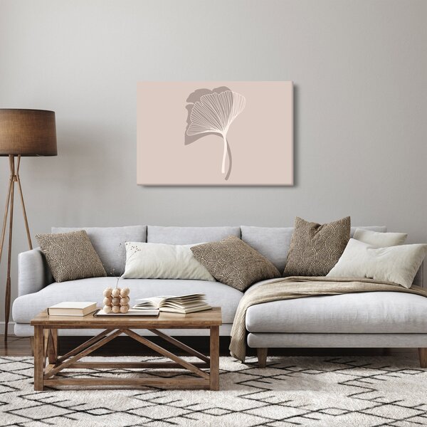 Kép - Bézs színű levelek N⁰4 (90x60 cm)