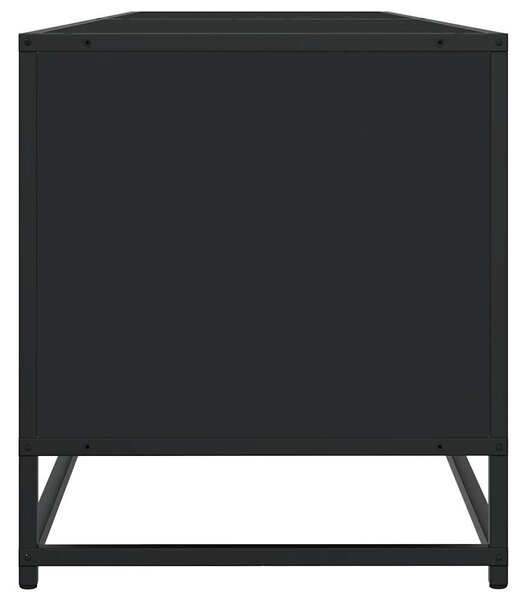 Fekete szerelt fa TV-szekrény 180,5 x 40 x 46 cm