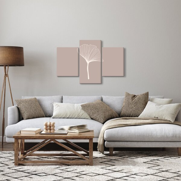 Kép - Bézs színű levelek N⁰5 (90x60 cm)