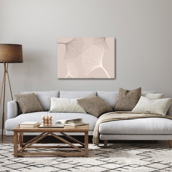 Kép - Bézs színű levelek N⁰6 (70x50 cm)