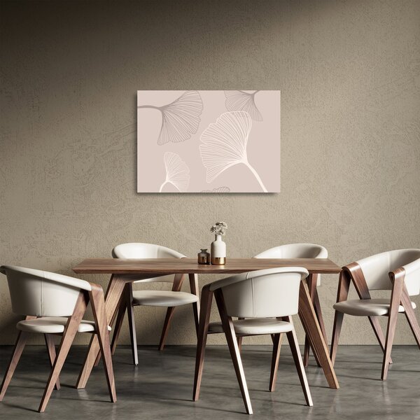 Üveg kép - Bézs színű levelek N⁰6 (70x50 cm)