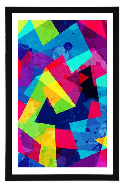 Poszter paszportuval geometrikus minta grunge hatással