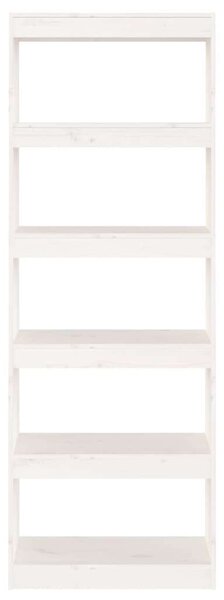 VIDAXL Fehér Fenyőfa Könyvespolc/Térelválasztó - 60x30x167,5 cm