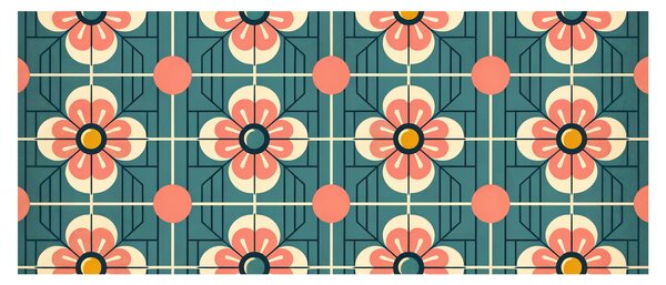 Kép - Retro virágminta (120x50 cm)