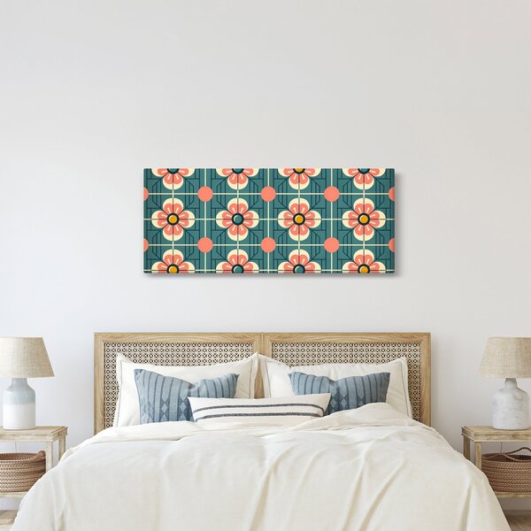 Kép - Retro virágminta (120x50 cm)