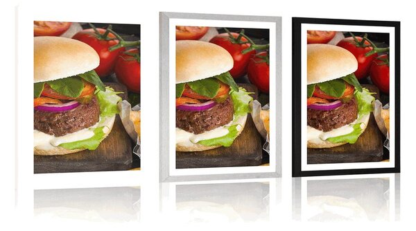 Poszter paszportuval amerikai hamburger