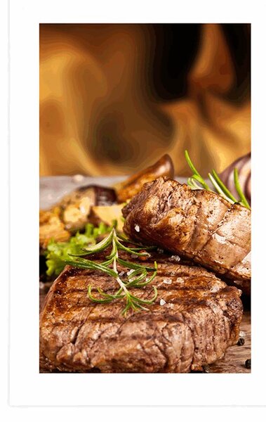 Poszter paszportuval grillezett marha steak