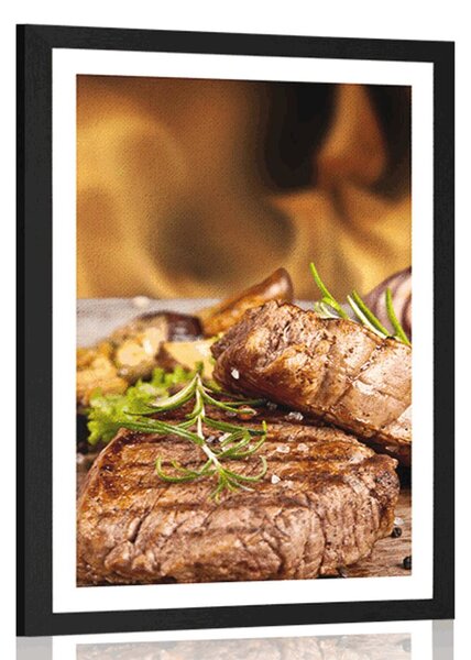Poszter paszportuval grillezett marha steak