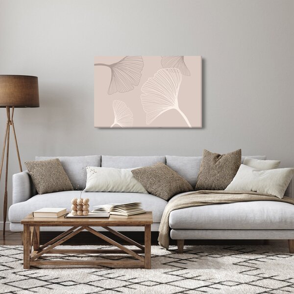 Kép - Bézs színű levelek N⁰6 (90x60 cm)
