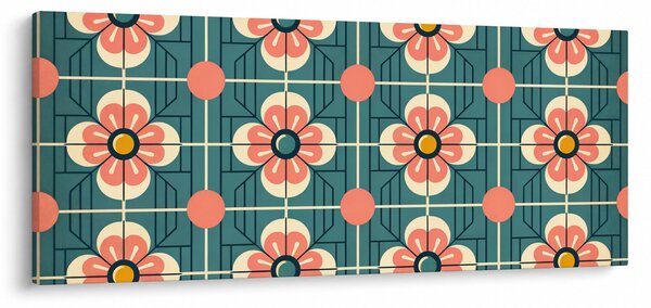 Kép - Retro virágminta (120x50 cm)