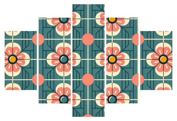 Kép - Retro virágminta (150x105 cm)