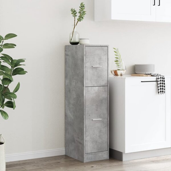 Betonszürke szerelt fa patikaszekrény 30 x 41 x 118 cm