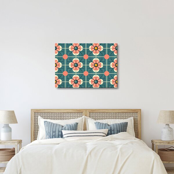 Kép - Retro virágminta (70x50 cm)
