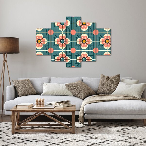 Kép - Retro virágminta (150x105 cm)