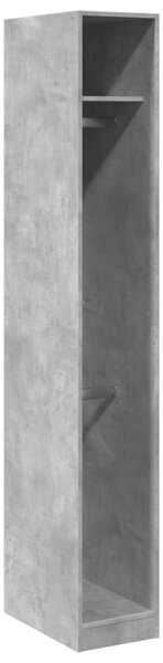Betonszürke szerelt fa ruhásszekrény 30 x 50 x 200 cm