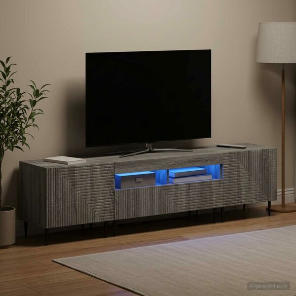 VidaXL 3 darabos LED TV szekrény Szürke Sonoma Szerelt Fa
