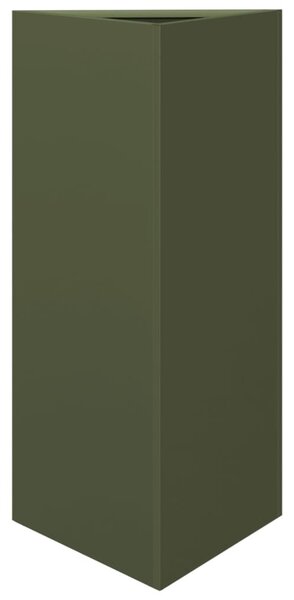 2 db olívazöld acél háromszög alakú kerti ültető 40x34,5x75 cm