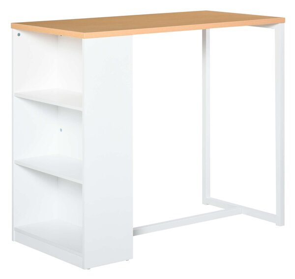 Bárasztal, Homcom, MDF/acél, 3 polc, 115 x 55 x 100 cm, fehér