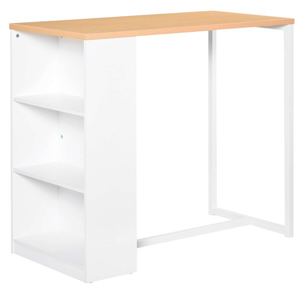 Bárasztal, Homcom, MDF/acél, 3 polc, 115 x 55 x 100 cm, fehér