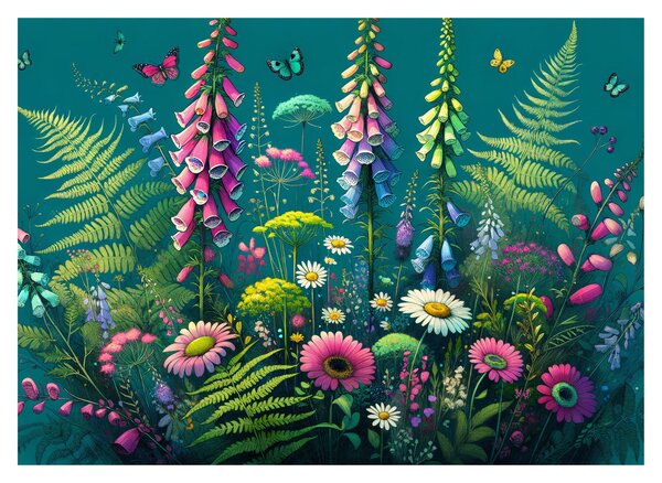 Üveg kép - Mezei virágok (70x50 cm)