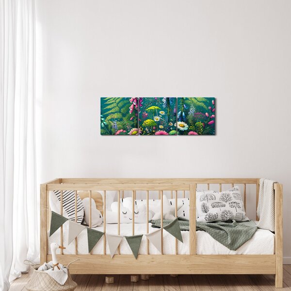 Kép - Mezei virágok (órával) (90x30 cm)