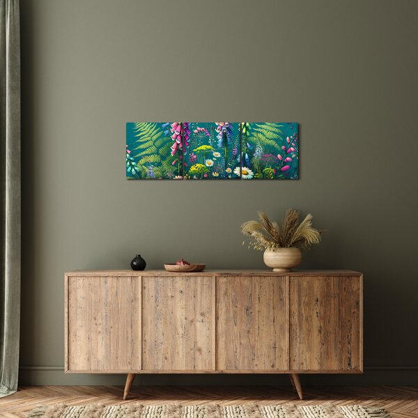 Kép - Mezei virágok (órával) (90x30 cm)