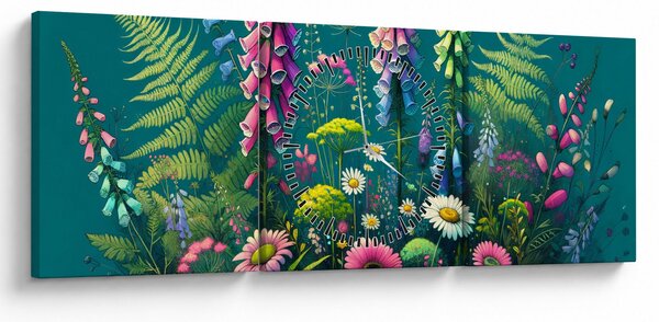 Kép - Mezei virágok (órával) (90x30 cm)