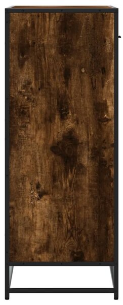 Füstös tölgy színű szerelt fa és fém cipőszekrény 75x38x97,5 cm