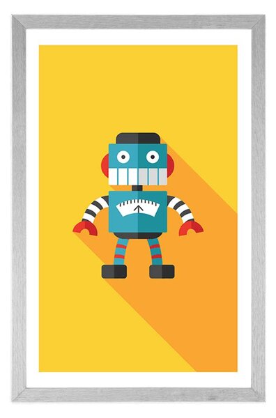 Poszter paszportuval vidám robot