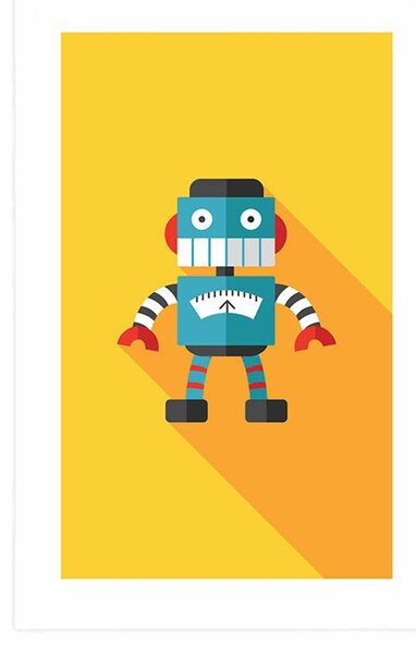 Poszter paszportuval vidám robot
