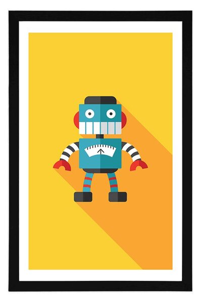 Poszter paszportuval vidám robot