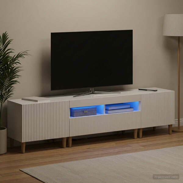 VidaXL 5 darabos LED TV szekrény Magasfényű Fehér Szerelt Fa