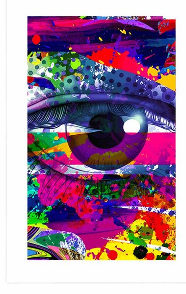 Poszter paszportuval szem v pop-art stílusban