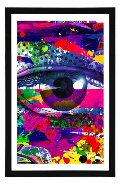 Poszter paszportuval szem v pop-art stílusban