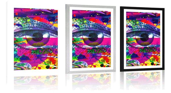 Poszter paszportuval szem v pop-art stílusban