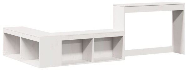 Fehér tömör fenyőfa éjjeliszekrény íróasztallal 232x112x75 cm