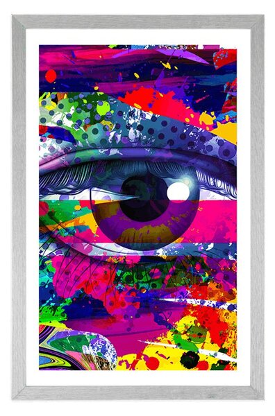 Poszter paszportuval szem v pop-art stílusban
