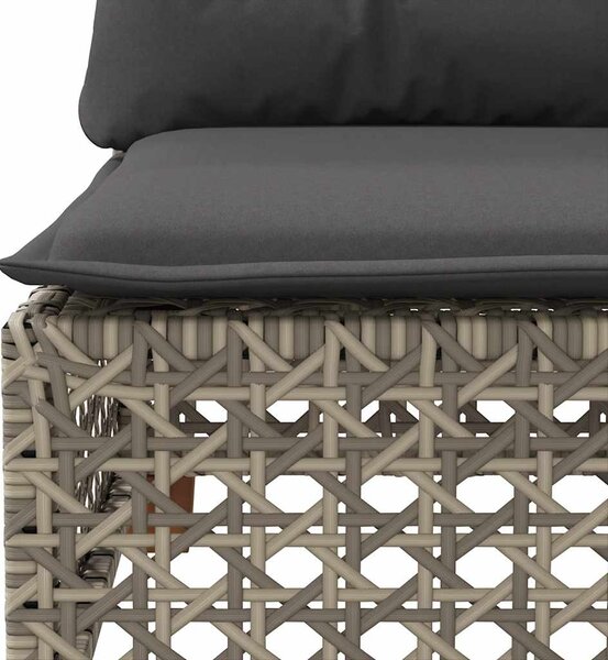 7 részes szürke polyrattan kerti ülőgarnitúra párnákkal